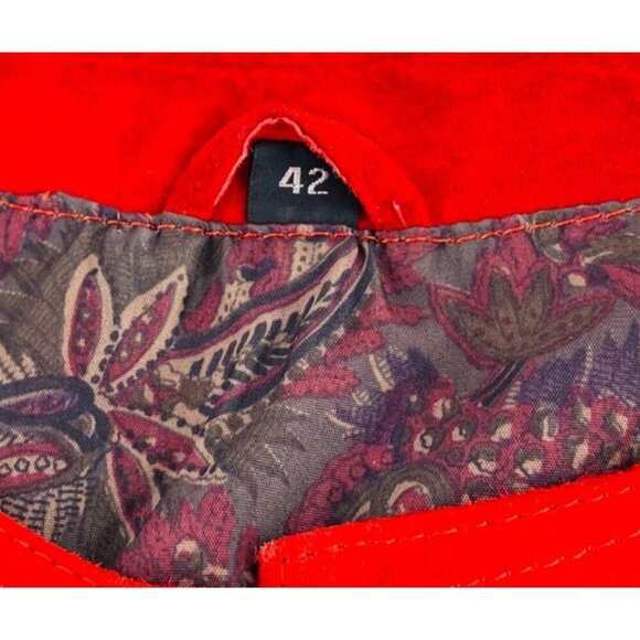 C&A Pigskin Jacket Size 42 Women's Suede Red with Gold Buttons - Picture 2 of 6